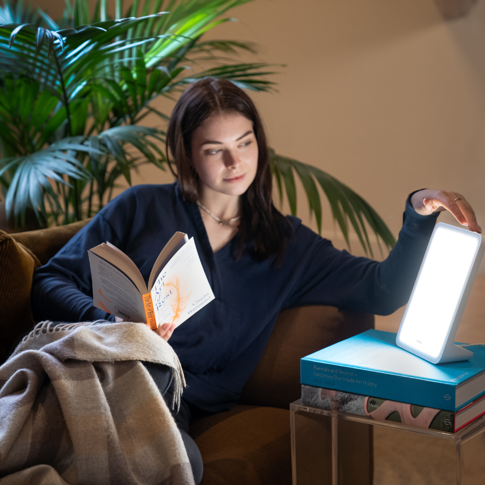 Mini - compact 10,000 lux light therapy lamp for mood, energy and sleep regulation